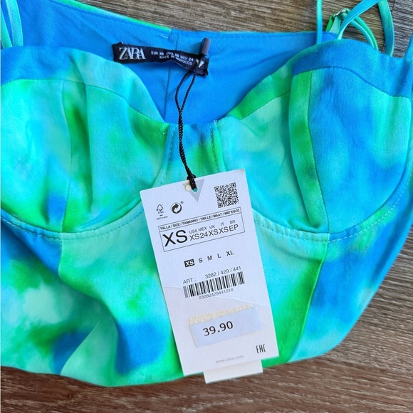 Zara Kids Blue and Green One-Piece Swimsuit - Picture 3 of 3